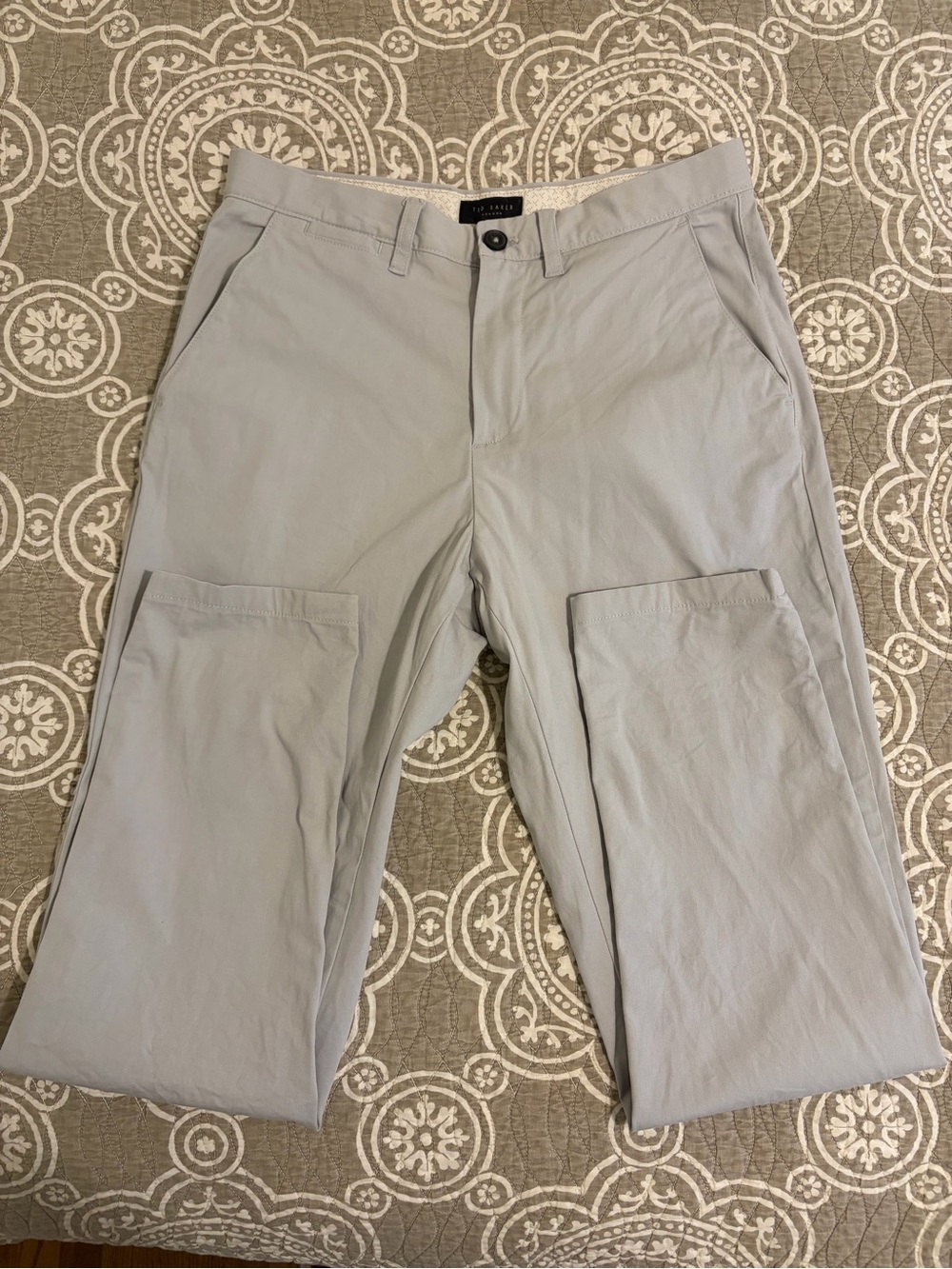Ter Baker light gray cotton/lyocell blend stretch chino